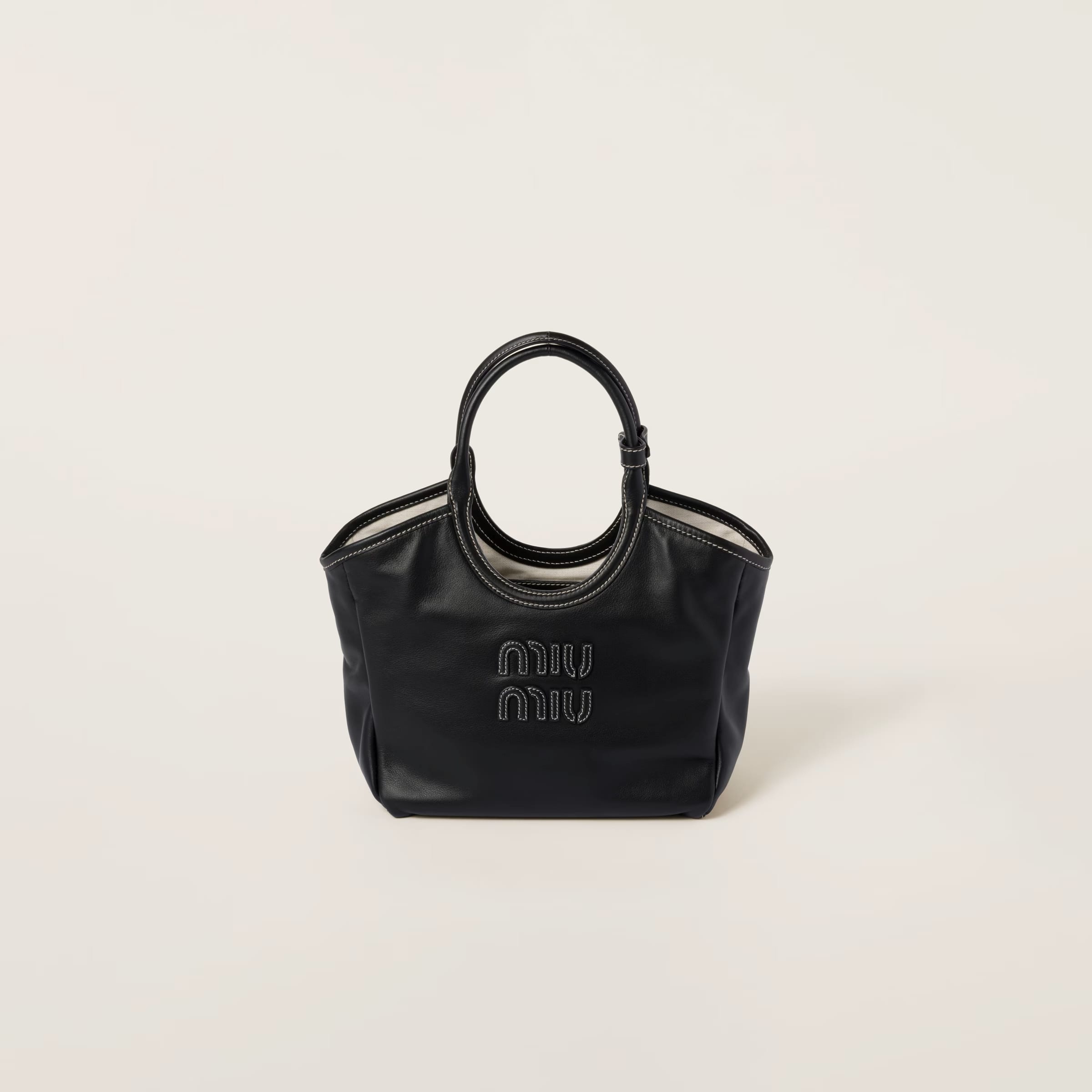IVY leather bag - Black (Small), SGD 3250 (approximately P143,561.24), MIU MIU, miumiu.com